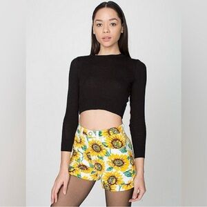 American Apparel Sunflower Printed High Rise Denim Jean Shorts Women’s 28/29